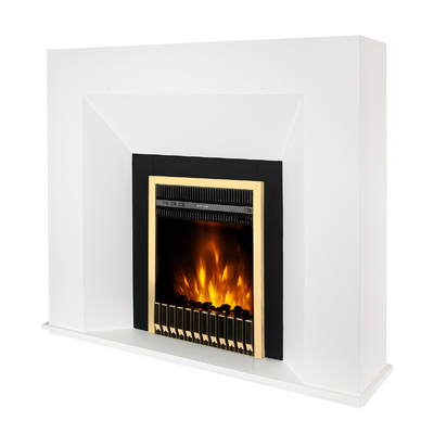 Electric fireplace Nova Flame & Gala Gold, Art Flame, 1100x1250x300 mm, 2000W, 5 flame intensity levels, Timer, Thermostat