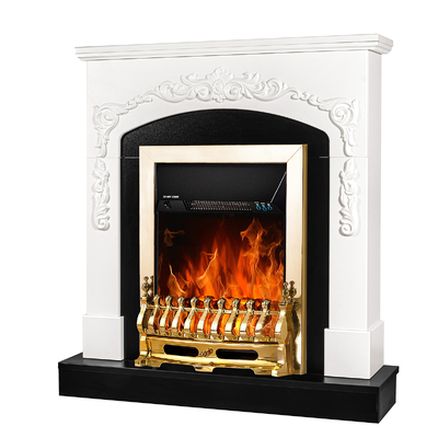 Electric fireplace Casanova & Galileo gold, Art Flame, 975x900x250 mm, 2000W, Thermostat, 5 flame brightness levels, Timer