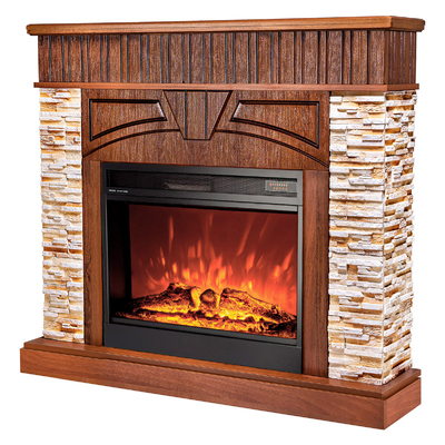 Каминокомплект Zeus & Mirabella, Art Flame, 1130x1270x310 мм, 1950W, Эффект треска дров, 5 режимов интенсивности пламени, Таймер