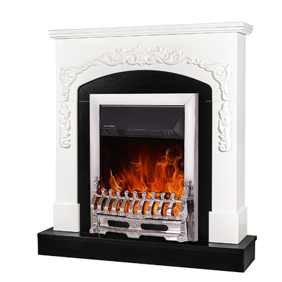 Electric fireplace Casanova & Galileo silver, Art Flame, 975x900x250 mm, 2000W, Thermostat, 5 flame brightness levels, Timer