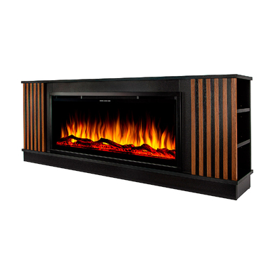 Electric fireplace Flamara & Schubert 42, Art Flame, 640x1700x300 mm, 1500W, over 60 color combinations, Thermostat, logs, crystals and pebbles