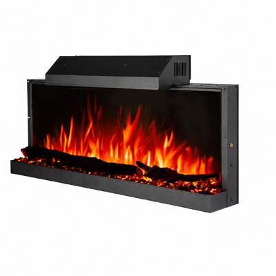 Livorno wall-mounted and built-in electric fireplace, Art Flame, 420×839×169 mm, 1500 W, 15 flame colors, wood crackling sound effect, thermostat, Wi-Fi, Logs and crystals