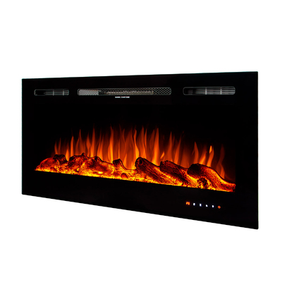 Șemineu electric de perete-incorporabil Kamelia, Art Flame, 544x1143x140 mm, 1500W,  3 culori ale flăcărilor, 5 niveluri ale intensității flăcărilor, Bușteni și cristale