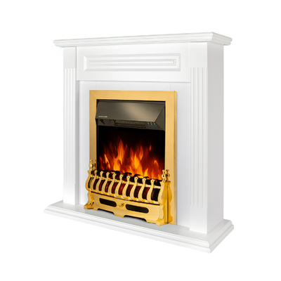 Electric fireplace Orina & Galileo gold, Art Flame, 900x900x270 mm, 2000W, Thermostat, 5 flame brightness levels, Timer
