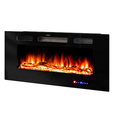 Șemineu electric de perete-incorporabil Adeli multicolor, Art Flame, 465x1016x121 mm, 1500W, peste 100 de combinații de culori, Termostat, Bușteni și cristale