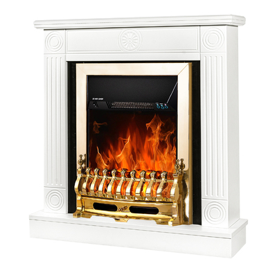 Șemineu electric Donald & Galileo gold, Art Flame, 865x820x250 mm, 2000W, Termostat, 5 niveluri ale intensității flăcărilor, Timer