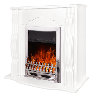 Șemineu electric Clasic & Galileo silver, Art Flame, 883x950x300 mm, 2000W, Termostat, 5 niveluri ale intensității flăcărilor, Timer