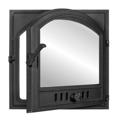 Ușă pentru sobă  K 505, 491*491 mm, Fontă,  Rezistență 700-950℃, Deschidere rotativă