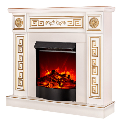 Каминокомплект Versailles gold & Corsica, Art Flame, 1020x1100x300 мм, 1500W, 2 мощности обогрева, 5 режимов интенсивности пламени, Кнопка вкл/выкл