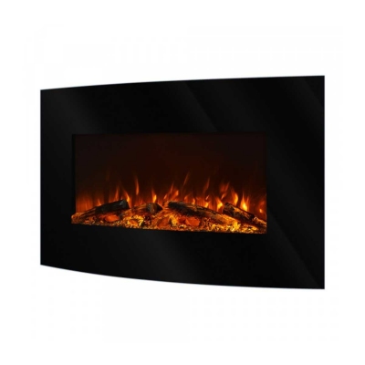 Șemineu electric de perete Santorini, 560x900x130 mm, 1500W, 2 trepte de încălzire, 5 niveluri ale intensității flăcărilor, Timer