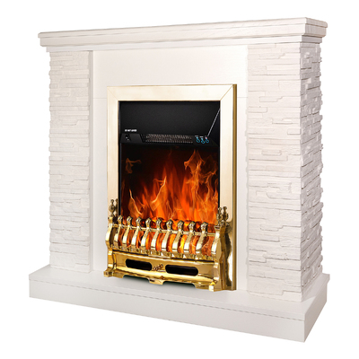 Electric fireplace Rock & Galileo gold, Art Flame, 903x980x300 mm, 2000W, Thermostat, 5 flame brightness levels, Timer