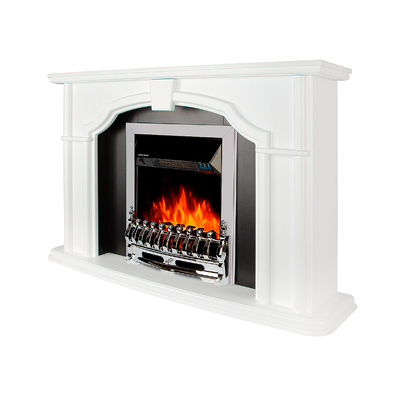 Șemineu electric Sherlock & Galileo silver, Art Flame, 850x1300x330 mm, 2000W, Termostat, 5 niveluri ale intensității flăcărilor, Timer