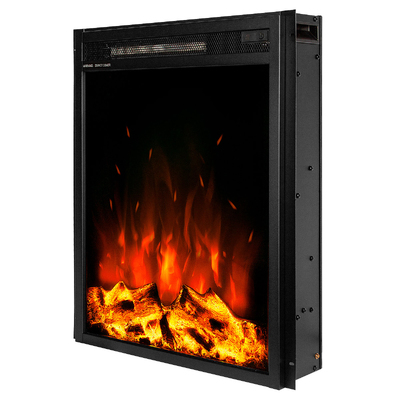 Șemineu electric incorporabil Miriam, 600.6x496.2x135.6 mm, 1500W, 2 trepte de încălzire, 5 niveluri ale intensității flăcărilor, Timer