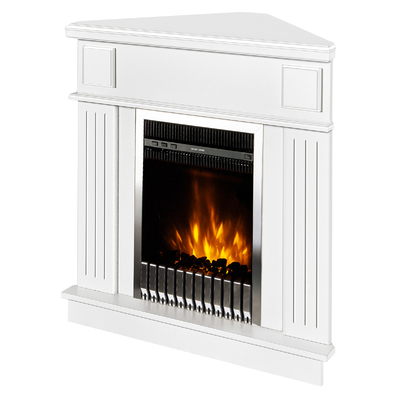 Șemineu electric Marina colț & Gala silver, Art Flame, 1000x1000x500 mm, 2000W, Termostat, 5 niveluri ale intensității flăcărilor, Timer