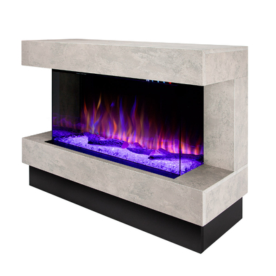 Șemineu electric Glow & Haiti 33, Art Flame, 880x1100x350 mm, 1500W, 100 de combinații de culori, Termostat, Bușteni și cristale