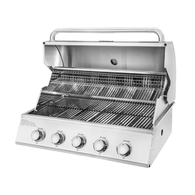 Grătar pe gaz ERB500R, 850x630x520 mm, Art Flame, Sistem de siguranță gaz/flacără, Iluminare LED exterioară a panoului frontal, Montaj facil, 1 termometru, 1 mâner capac , 1 suport de încălzire