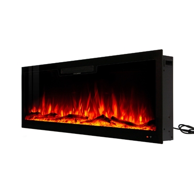 Vegas 42 recessed and wall mounted electric fireplace, Art Flame, 457x1067x126 mm, 1500W, 10 flame colors, Thermostat, Logs and crystals