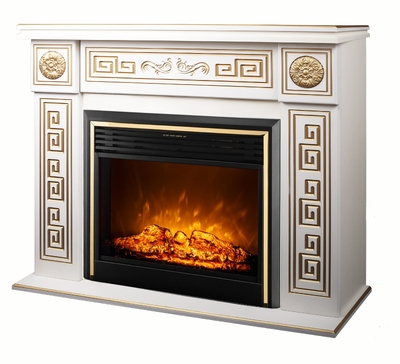 Каминокомплект Versailles gold maxi & Richi, Art Flame, 1010x1400x330 мм, 1950 W, Эффект треска дров, 5 режимов интенсивности пламени, Таймер