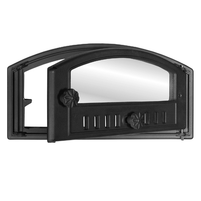 Ușă pentru sobă  K203, 502*260 mm, Fontă,  Rezistență 700-950℃, Deschidere rotativă