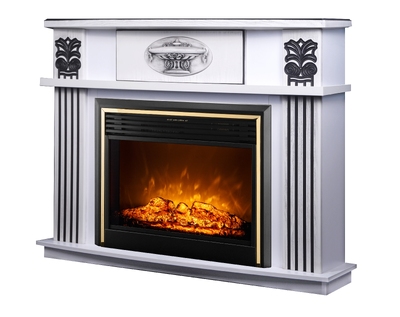 Șemineu electric Roma & Richi, Art Flame, 1120x1388x385 mm, 1950 W, Efect trosnet de lemne, 5 niveluri ale intensității flăcărilor, Timer